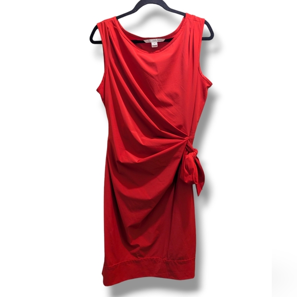 Diane von Furstenberg New Della Poplin Hot Pink Sheath Dress Wrap Tie Front- 14 - Picture 4 of 12